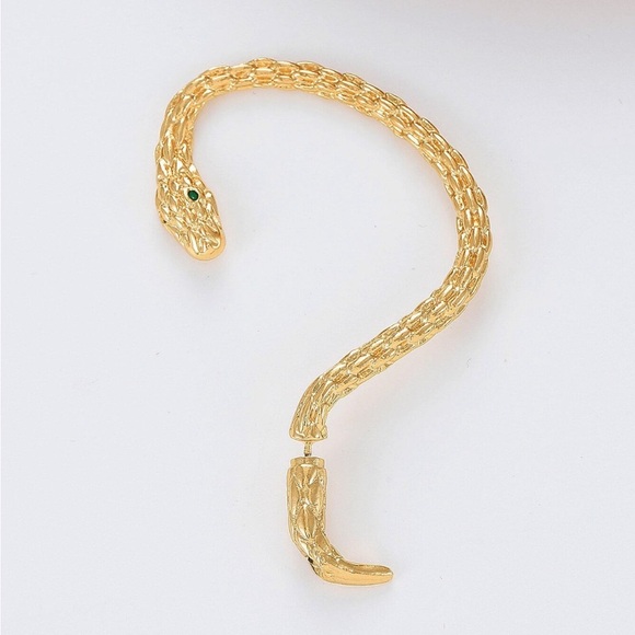 Wrap Around Rhinestone Snake Earrings, Reputation Snake Earring - Picture 3 of 5